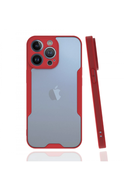 Newface iPhone 13 Pro Kılıf Platin Silikon - Kırmızı resmi