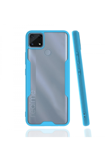Newface Realme C25 Kılıf Platin Silikon - Mavi resmi