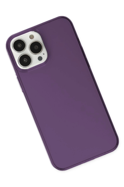 Newface iPhone 14 Pro Kılıf Pc Sert Şeffaf Kapak - Mor resmi