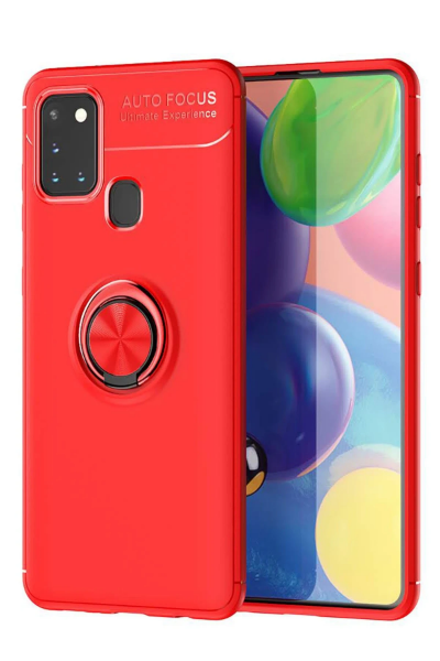 Newface Samsung Galaxy M31 Kılıf Range Yüzüklü Silikon - Kırmızı resmi