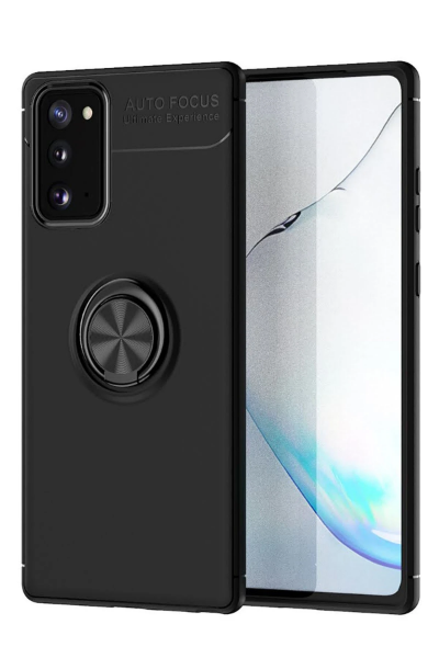 Newface Samsung Galaxy Note 20 Kılıf Range Yüzüklü Silikon - Siyah resmi
