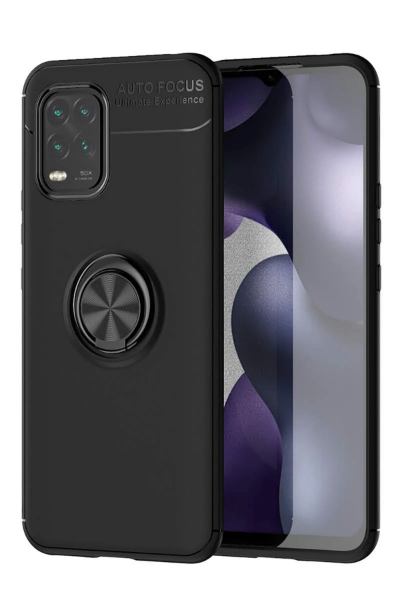 Newface Xiaomi Mi 10 Lite Kılıf Range Yüzüklü Silikon - Siyah resmi