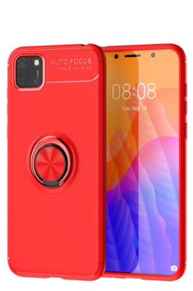 Newface Huawei Y5P Kılıf Range Yüzüklü Silikon - Kırmızı resmi