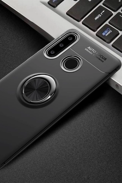 Newface Huawei Y6P Kılıf Range Yüzüklü Silikon - Siyah resmi