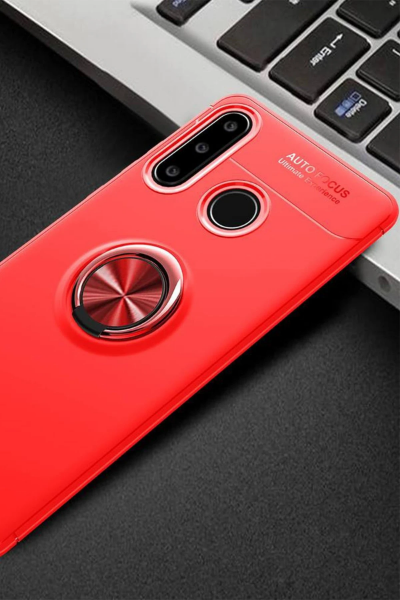Newface Huawei Y6P Kılıf Range Yüzüklü Silikon - Kırmızı resmi