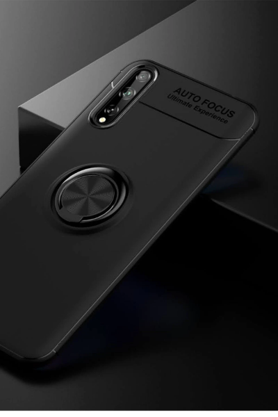 Newface Huawei P Smart S Kılıf Range Yüzüklü Silikon - Siyah resmi