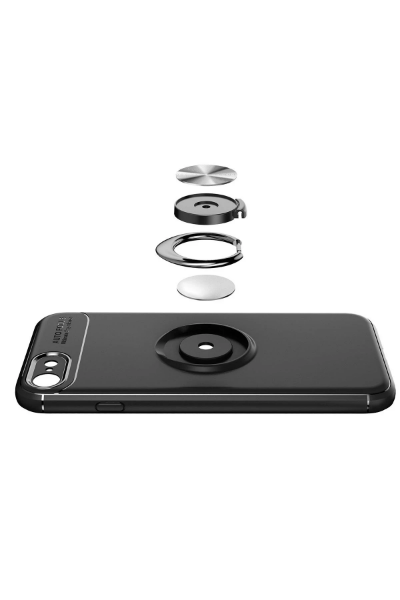 Newface iPhone 7 Kılıf Range Yüzüklü Silikon - Kırmızı resmi