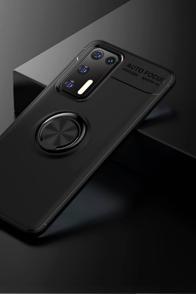 Newface Huawei P40 Kılıf Range Yüzüklü Silikon - Siyah resmi