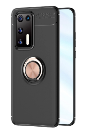 Newface Huawei P40 Kılıf Range Yüzüklü Silikon - Siyah-Gold resmi