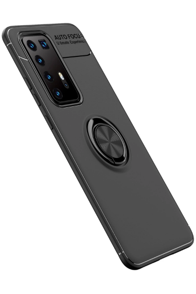 Newface Huawei P40 Pro Kılıf Range Yüzüklü Silikon - Siyah resmi