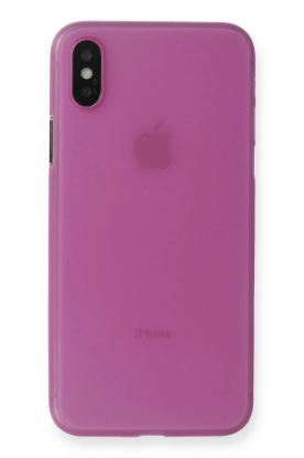 Newface iPhone X Kılıf PP Ultra İnce Kapak - Pembe resmi