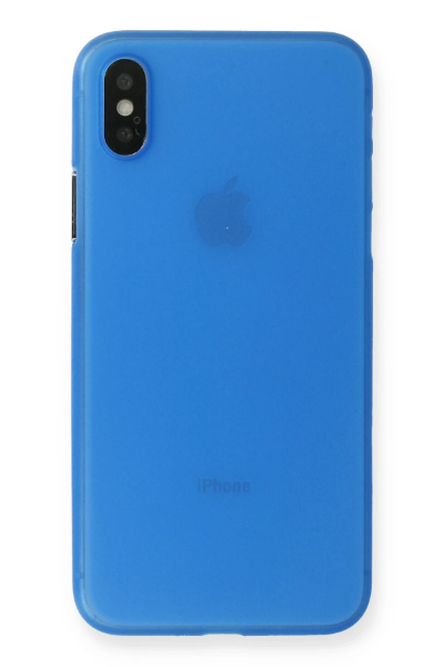 Newface iPhone X Kılıf PP Ultra İnce Kapak - Mavi resmi