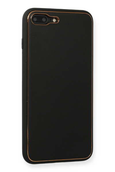 Newface iPhone 7 Plus Kılıf Coco Deri Silikon Kapak - Siyah resmi