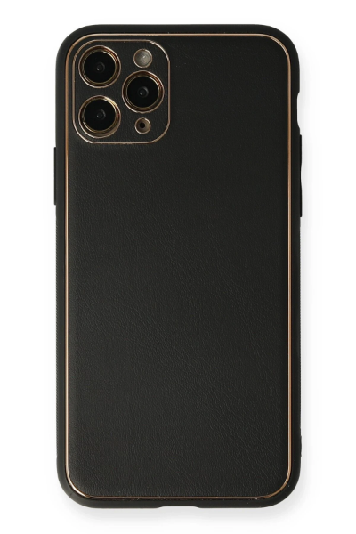 Newface iPhone 11 Pro Kılıf Coco Deri Silikon Kapak - Siyah resmi