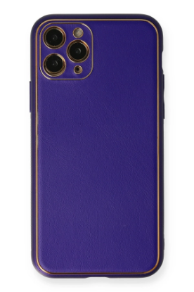 Newface iPhone 11 Pro Kılıf Coco Deri Silikon Kapak - Mor resmi