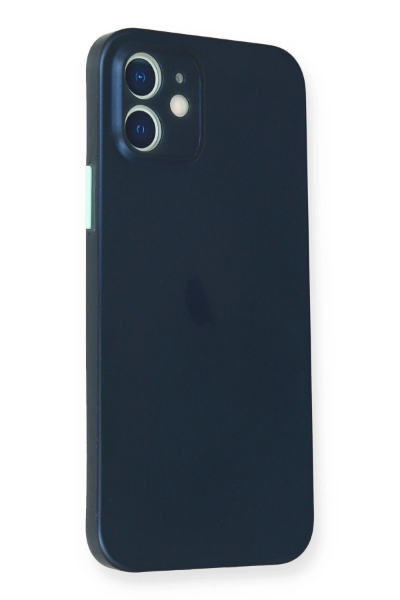 Newface iPhone 12 Kılıf PP Ultra İnce Kapak - Mavi resmi