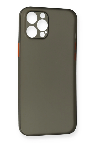 Newface iPhone 12 Pro Max Kılıf PP Ultra İnce Kapak - Gri resmi