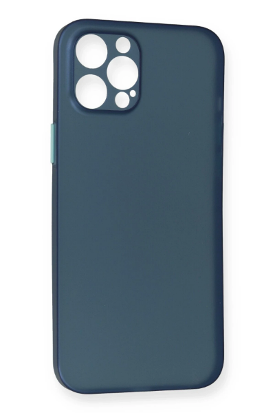 Newface iPhone 12 Pro Max Kılıf PP Ultra İnce Kapak - Mavi resmi