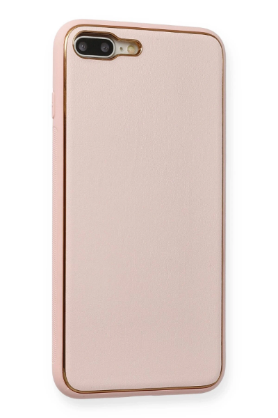 Newface iPhone 7 Plus Kılıf Coco Deri Silikon Kapak - Pembe resmi