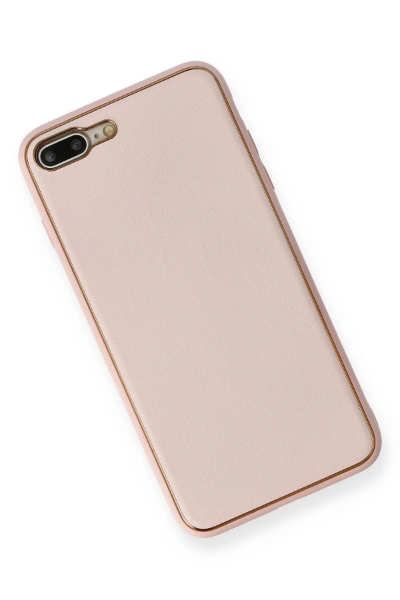 Newface iPhone 7 Plus Kılıf Coco Deri Silikon Kapak - Pembe resmi