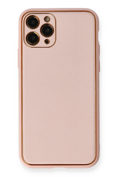 Newface iPhone 11 Pro Kılıf Coco Deri Silikon Kapak - Pembe resmi