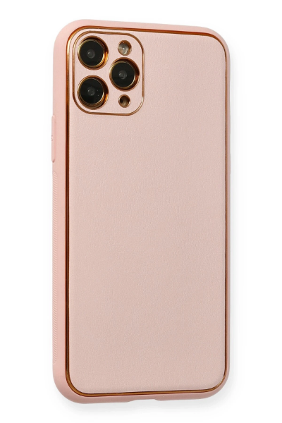 Newface iPhone 11 Pro Kılıf Coco Deri Silikon Kapak - Pembe resmi