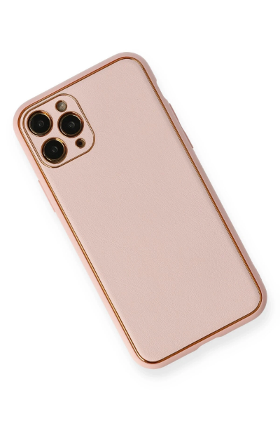 Newface iPhone 11 Pro Kılıf Coco Deri Silikon Kapak - Pembe resmi