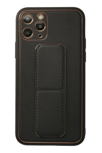 Newface iPhone 11 Pro Kılıf Coco Deri Standlı Kapak - Siyah resmi