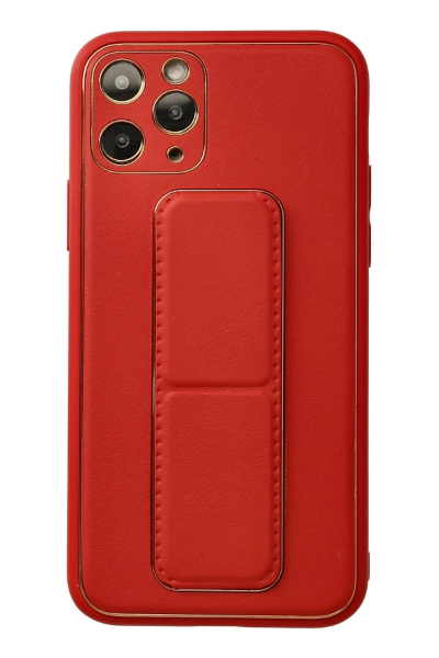 Newface iPhone 11 Pro Kılıf Coco Deri Standlı Kapak - Kırmızı resmi