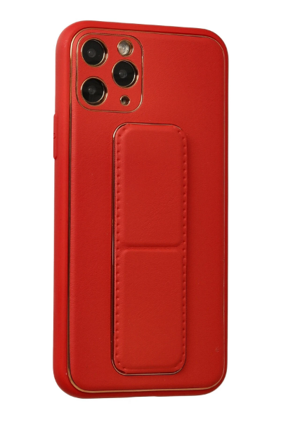 Newface iPhone 11 Pro Kılıf Coco Deri Standlı Kapak - Kırmızı resmi