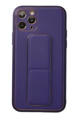 Newface iPhone 11 Pro Kılıf Coco Deri Standlı Kapak - Mor resmi