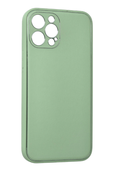 Newface iPhone 12 Pro Kılıf Coco Deri Silikon Kapak - Açık Yeşil resmi