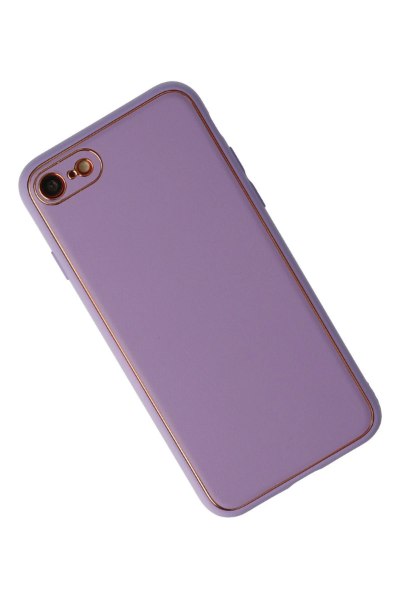 Newface iPhone 7 Kılıf Coco Deri Silikon Kapak - Lila resmi