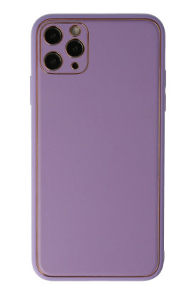 Newface iPhone 11 Pro Kılıf Coco Deri Silikon Kapak - Lila resmi