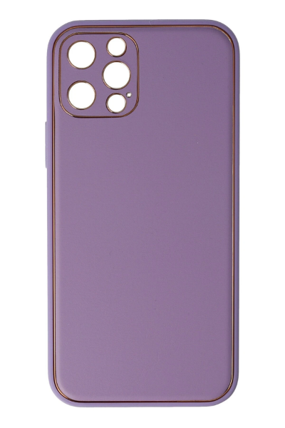 Newface iPhone 12 Pro Kılıf Coco Deri Silikon Kapak - Lila resmi