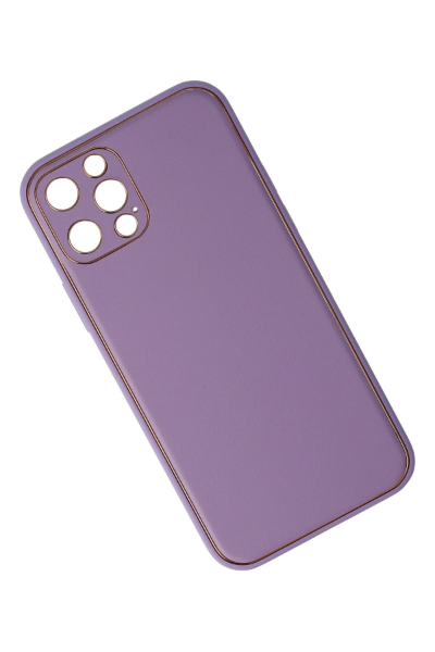 Newface iPhone 12 Pro Kılıf Coco Deri Silikon Kapak - Lila resmi