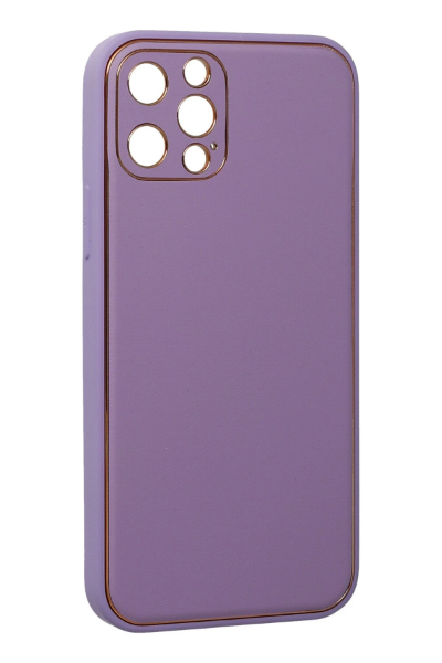 Newface iPhone 12 Pro Kılıf Coco Deri Silikon Kapak - Lila resmi