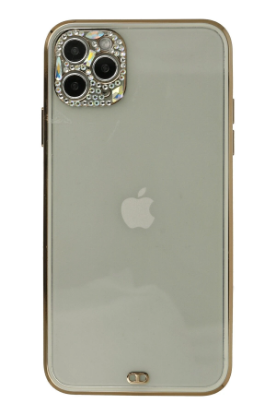 Newface iPhone 11 Pro Kılıf Liva Taşlı Silikon - Beyaz resmi