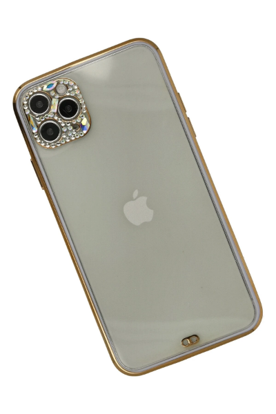 Newface iPhone 11 Pro Kılıf Liva Taşlı Silikon - Mor resmi
