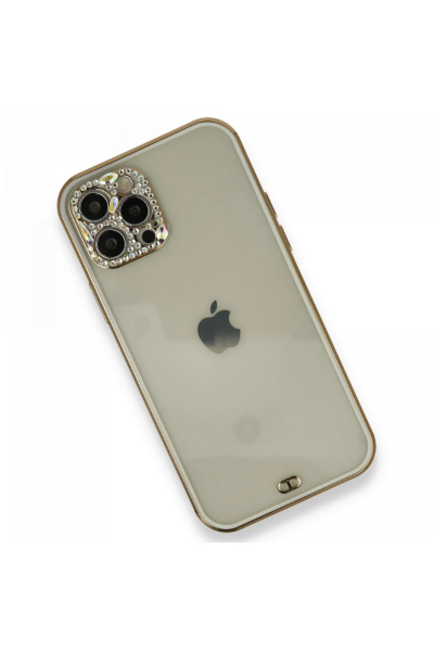 Newface iPhone 12 Pro Kılıf Liva Taşlı Silikon - Beyaz resmi