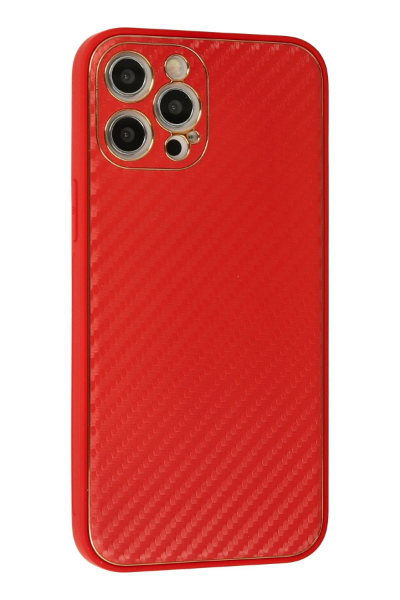 Newface iPhone 12 Pro Kılıf Coco Karbon Silikon - Kırmızı resmi