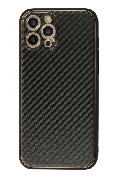 Newface iPhone 12 Pro Kılıf Coco Karbon Silikon - Siyah resmi