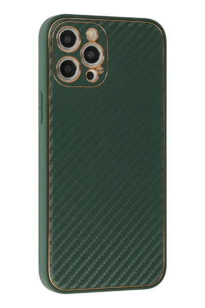 Newface iPhone 12 Pro Kılıf Coco Karbon Silikon - Yeşil resmi