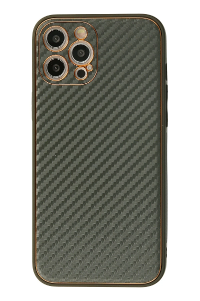 Newface iPhone 12 Pro Max Kılıf Coco Karbon Silikon - Füme resmi