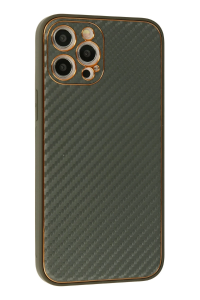 Newface iPhone 12 Pro Max Kılıf Coco Karbon Silikon - Füme resmi