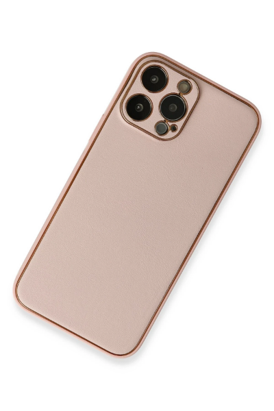 Newface iPhone 13 Pro Kılıf Coco Deri Silikon Kapak - Pembe resmi