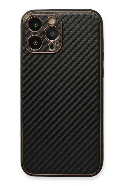 Newface iPhone 13 Pro Kılıf Coco Karbon Silikon - Siyah resmi
