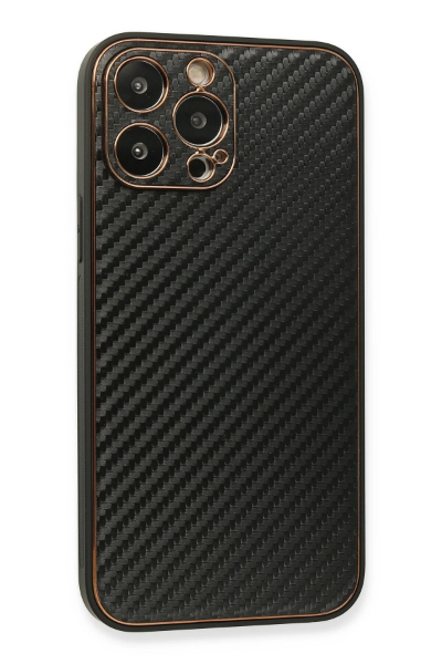 Newface iPhone 13 Pro Kılıf Coco Karbon Silikon - Siyah resmi