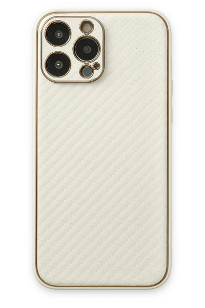 Newface iPhone 13 Pro Max Kılıf Coco Karbon Silikon - Beyaz resmi