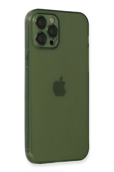 Newface iPhone 12 Pro Max Kılıf Fly Lens Silikon - Yeşil resmi